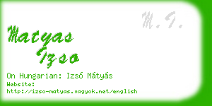 matyas izso business card